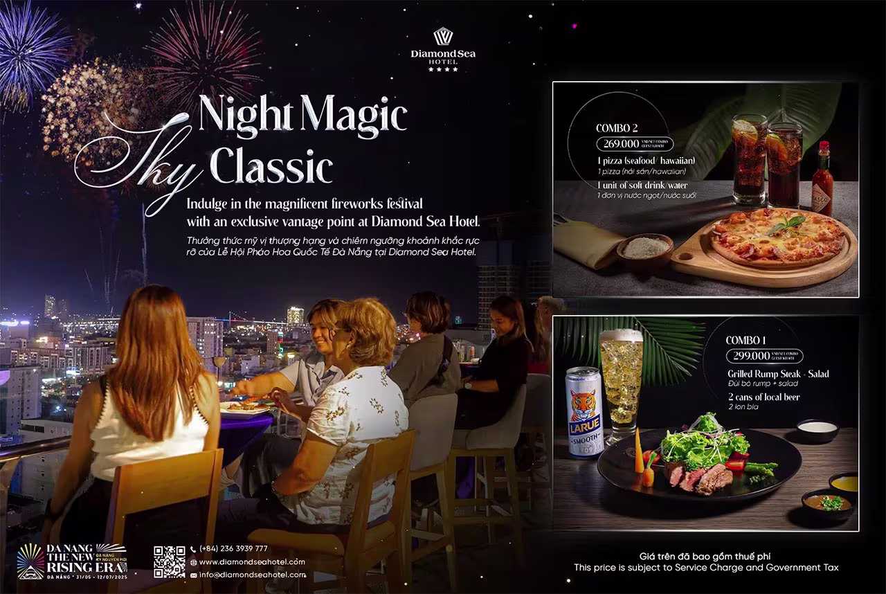 Enjoy the Da Nang International Fireworks Festival with the "Night Magic - Sky Classic" Combo